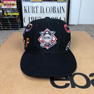 Vintage MLB Twin‎ Enterprise National League Team Logos Fitted Hat 7 5/8